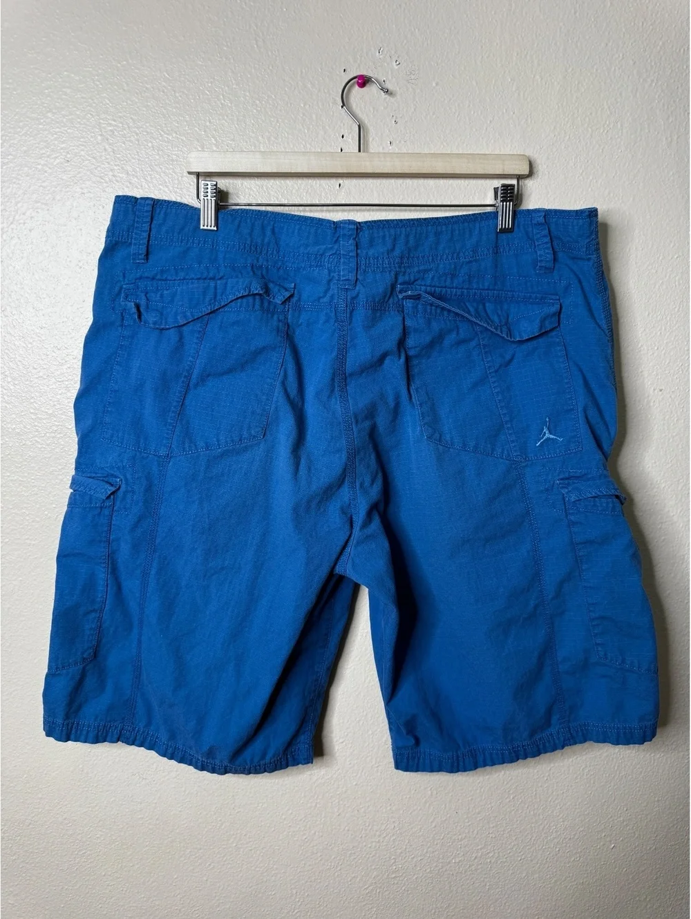 Jordan Mens Size 40 Blue Cotton Ripstop Cargo Shorts Jumpman Logo